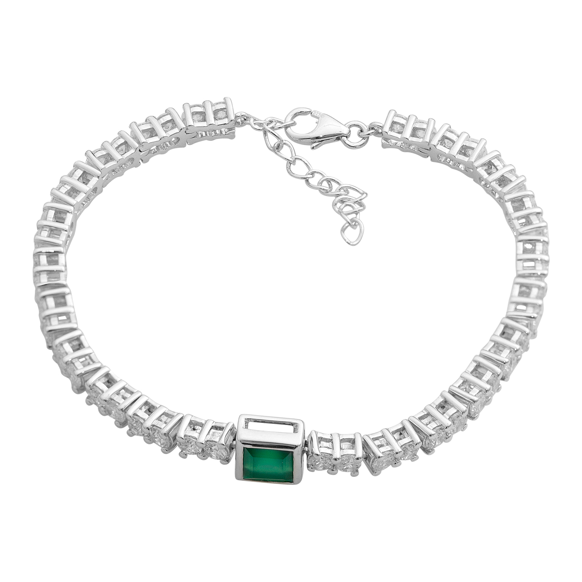 Серебряный браслет с агатом 9.408ct