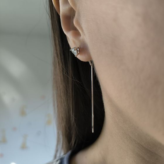 Серебряные серьги с фианитами Серебряные серьги с фианитами