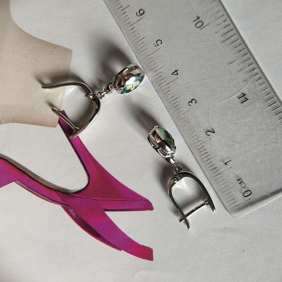 Серебряные серьги с мистик топазом 1.65ct