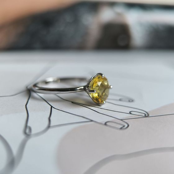 Серебряное кольцо с цитрином nano 1.498ct