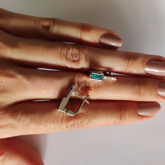 Серебряные серьги с опалом 0.498ct
