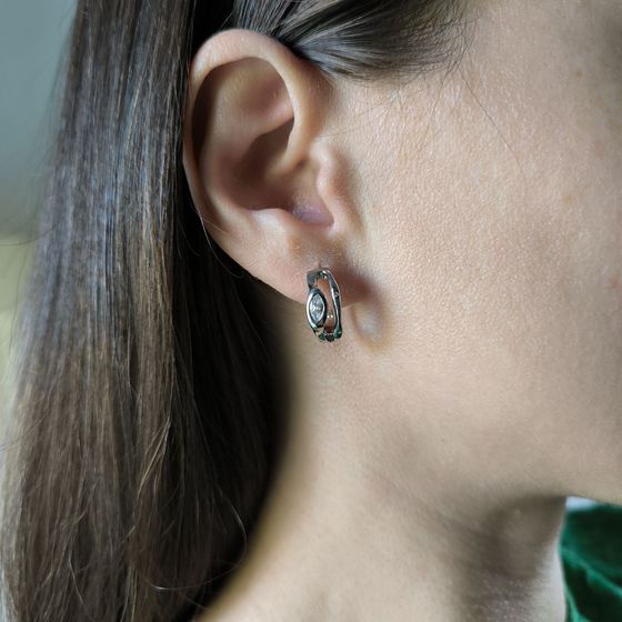 Серебряные серьги с фианитами