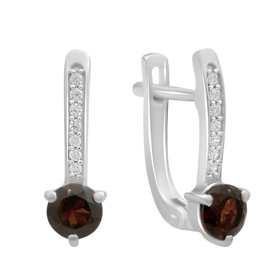Серебряные серьги с гранатом 1.411ct
