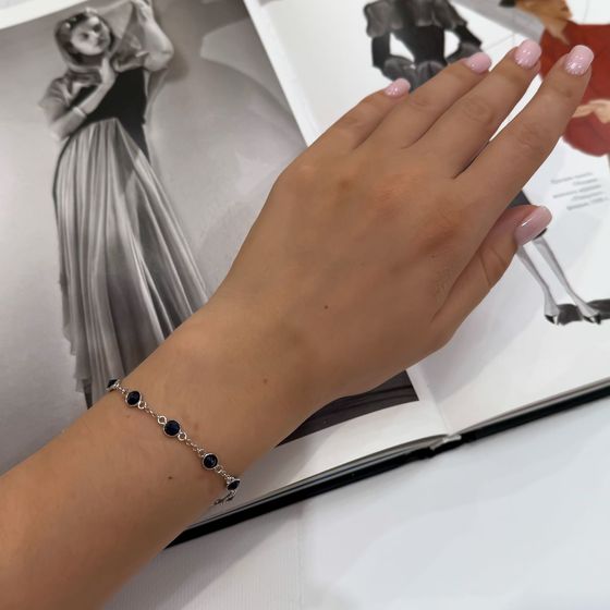 Серебряный браслет с сапфиром 6.413ct