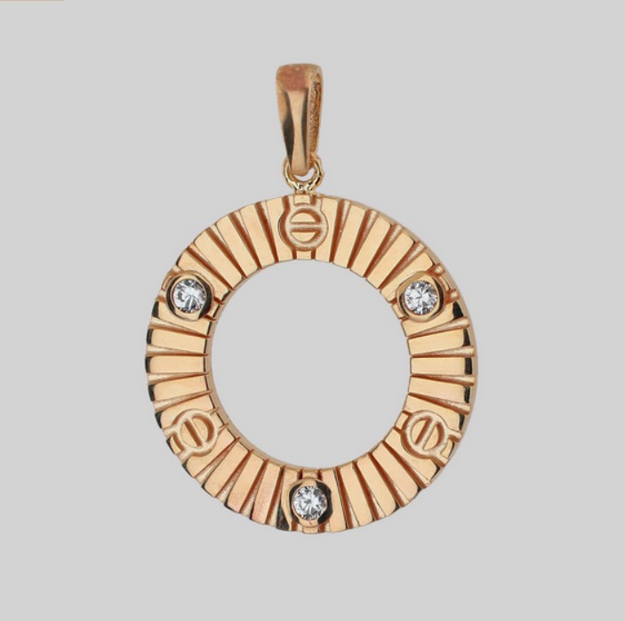 Золотая подвеска с фианитами 0.09ct
