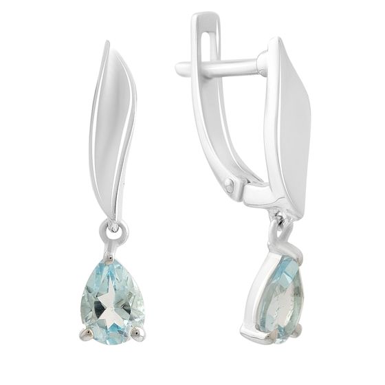 Серебряные серьги с топазом 1.75ct