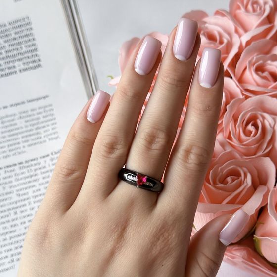 Серебряное кольцо с керамикой