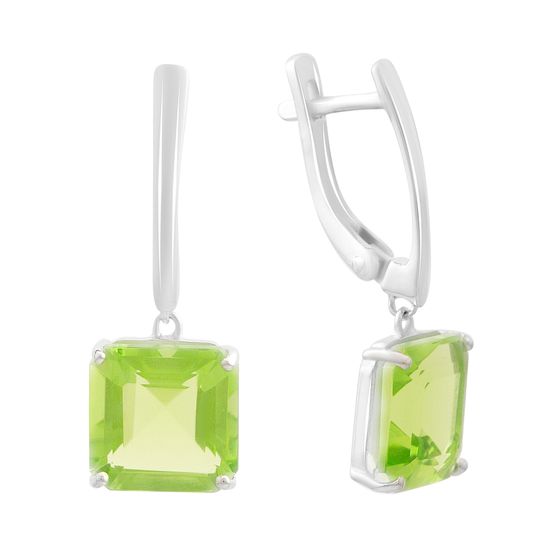 Серебряные серьги с хризолітом 8.505ct