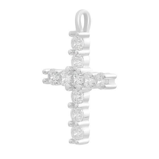 Серебряный крестик с фианитами