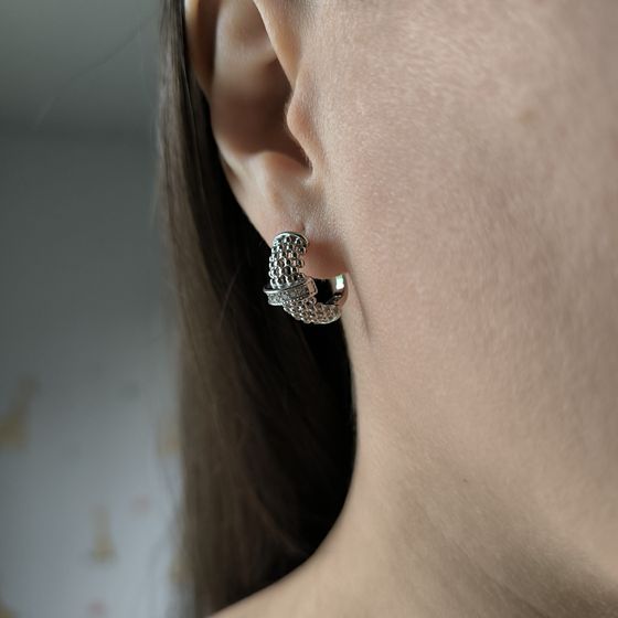 Серебряные серьги с фианитами