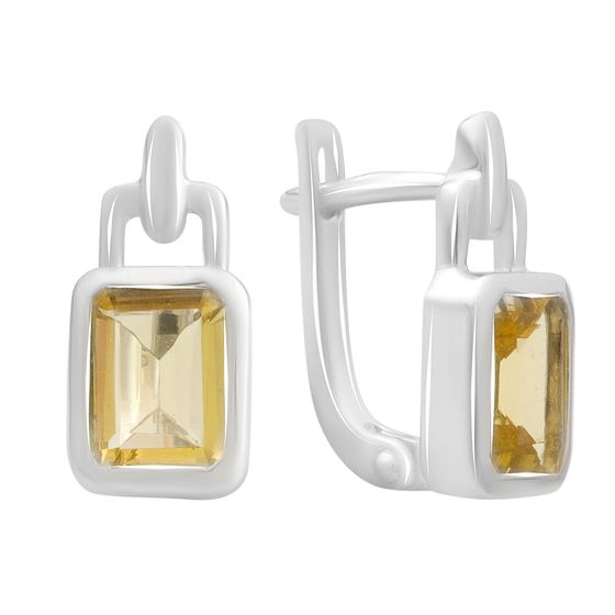 Серебряные серьги с цитрином nano 2.835ct