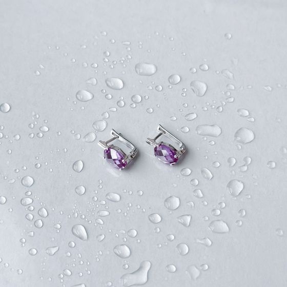 Серебряные серьги с александритом