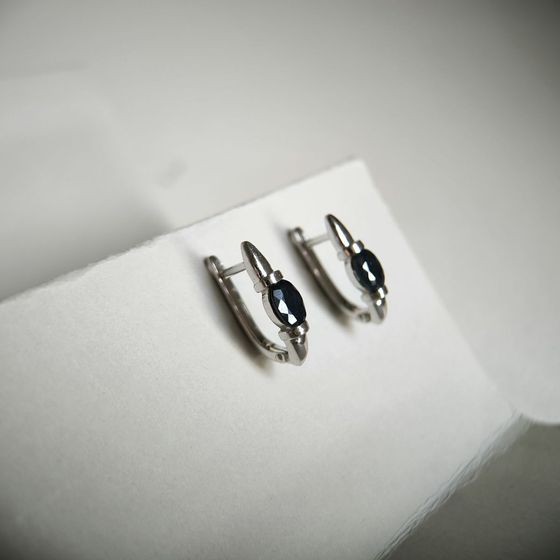 Серебряные серьги с сапфиром 2.1ct