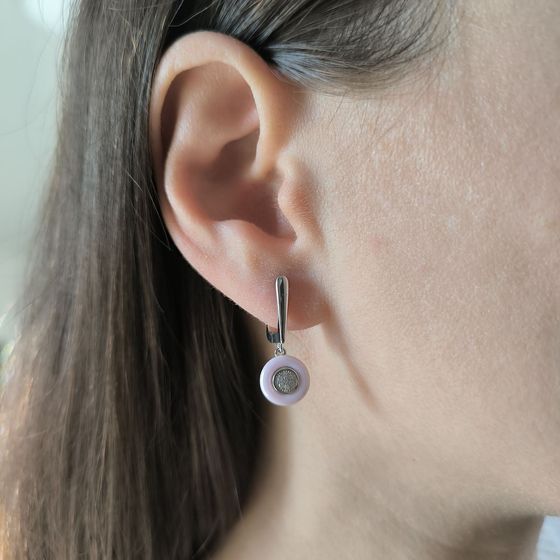 Серебряные серьги с керамикой