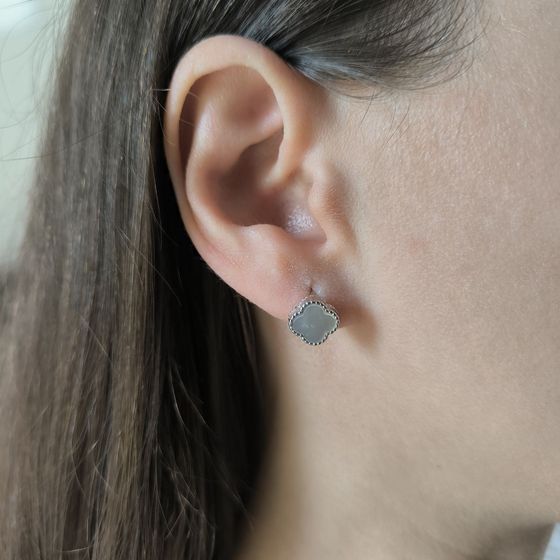 Серебряные серьги с перламутром