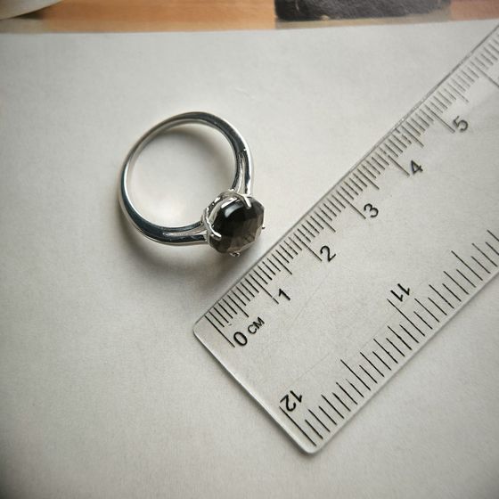 Серебряное кольцо с раухтопазом (дымчатым кварцем) 4.925ct