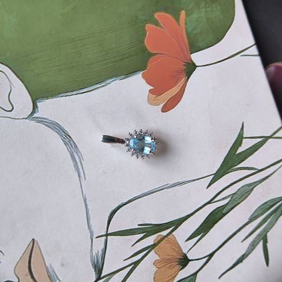 Серебряная подвеска с топазом 1.12ct