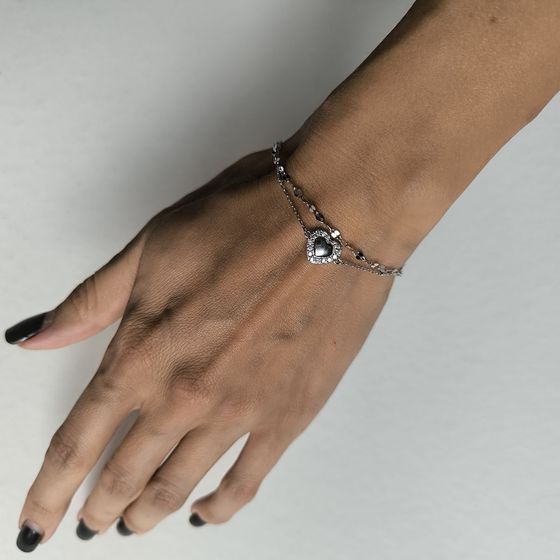 Серебряный браслет с фианитами