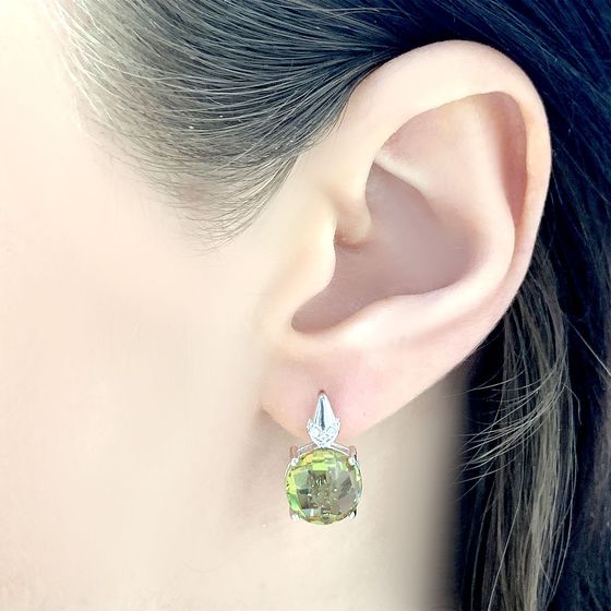 Серебряные серьги с султанитом 7.568ct