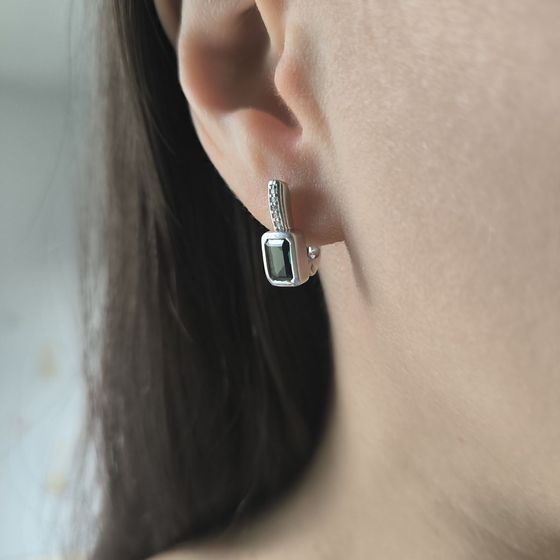 Серебряные серьги с топазом Лондон Блю 2.022ct