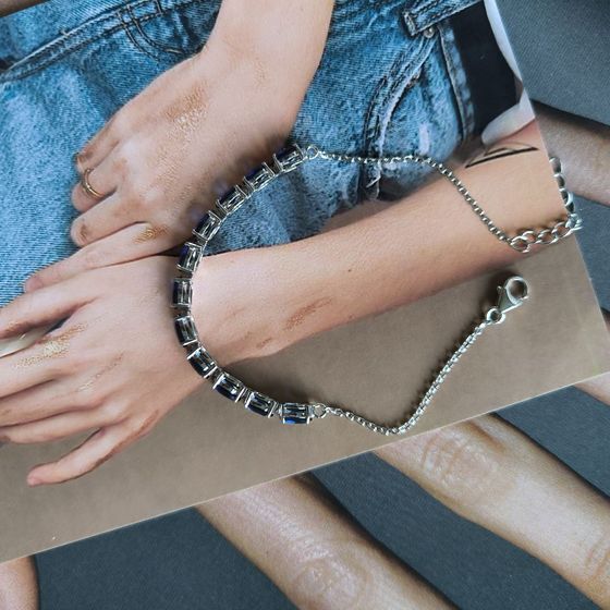 Серебряный браслет с сапфиром nano 4.788ct