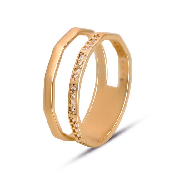 Золотое кольцо с фианитами 0.32ct