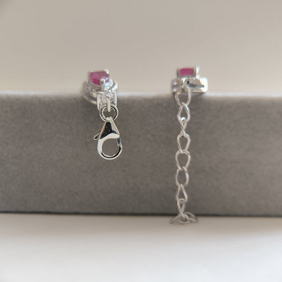 Серебряный браслет с рубином 9.74ct