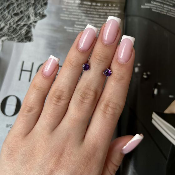 Серебряные серьги с аметистом 0.915ct