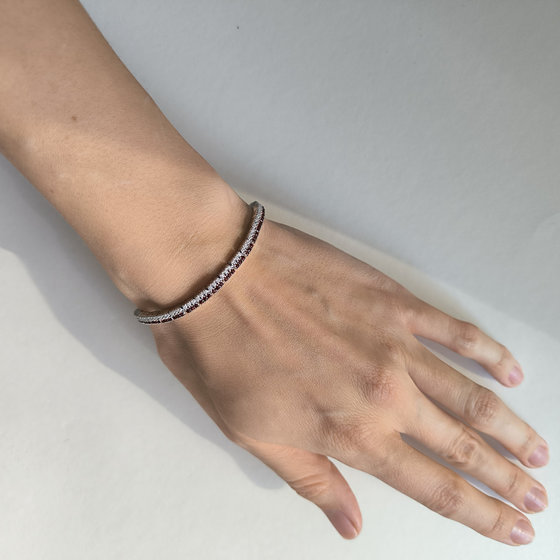 Серебряный браслет с гранатом 4.35ct