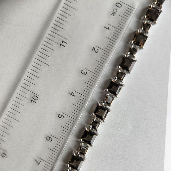 Серебряный браслет с раухтопазом (дымчатым кварцем) 11.23ct