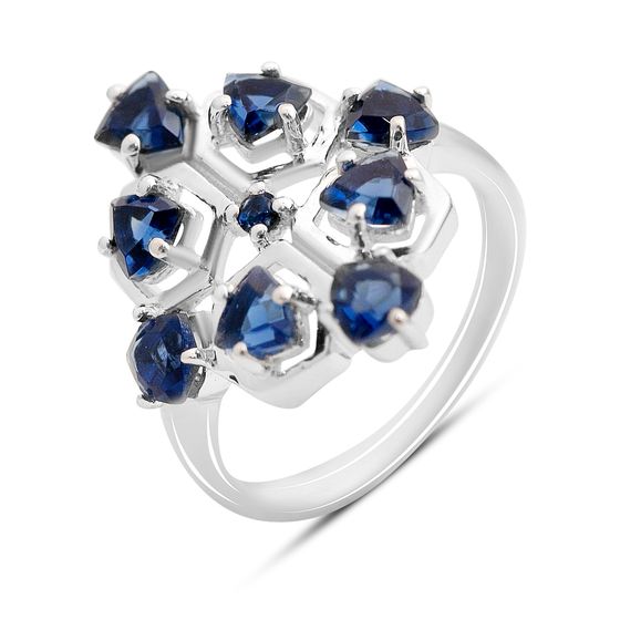Серебряное кольцо с сапфиром nano 1.578ct