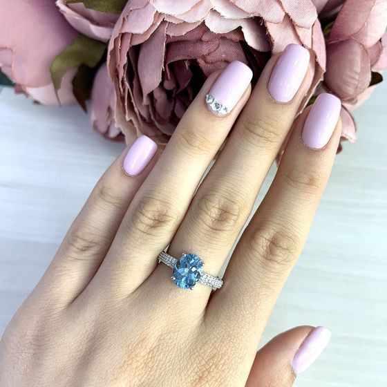 Серебряное кольцо с топазом 3.385ct
