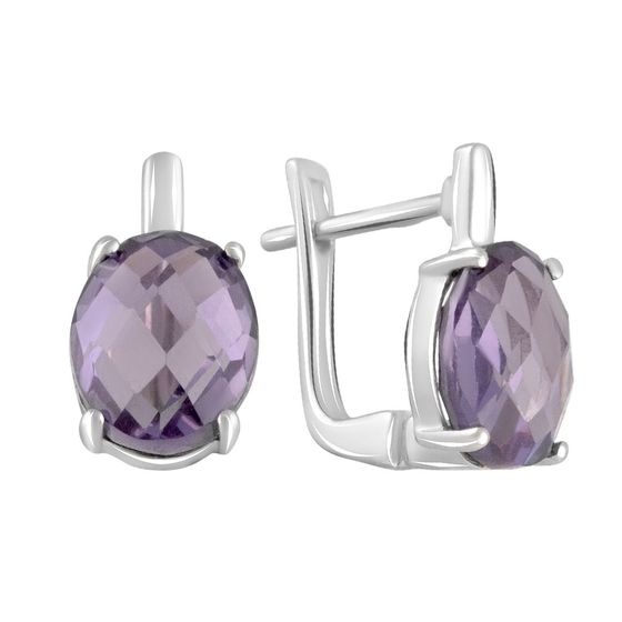 Серебряные серьги с александритом