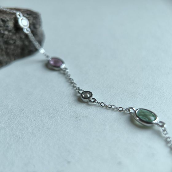 Серебряный браслет с фианитами