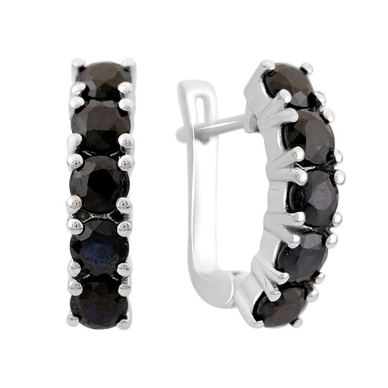 Серебряные серьги с сапфиром 3.638ct