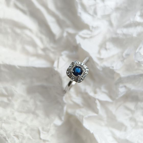 Серебряное кольцо с сапфиром nano 0.32ct