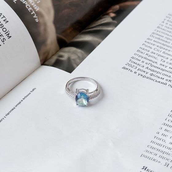 Серебряное кольцо с мистик топазом