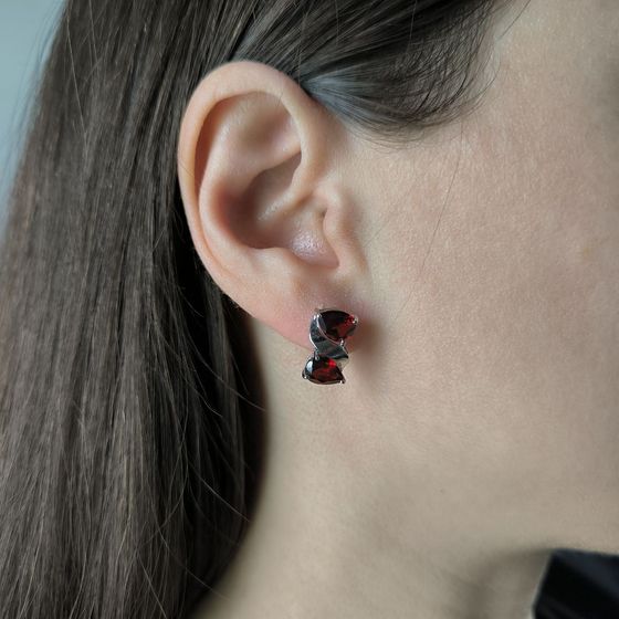 Серебряные серьги с гранатом 4.9ct