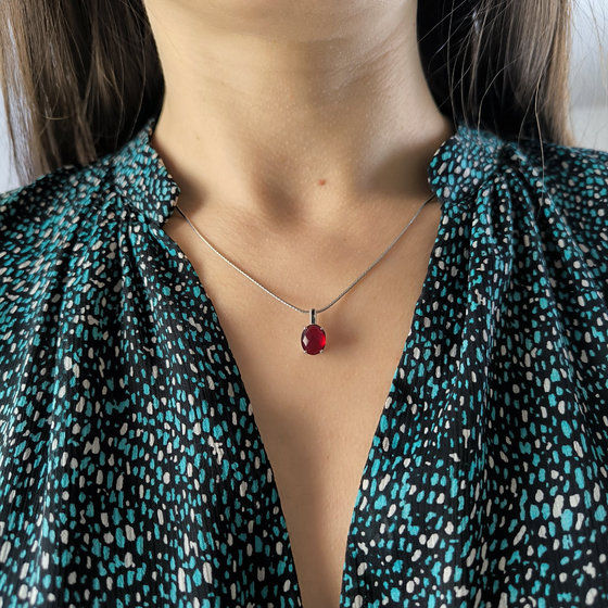 Серебряная подвеска с гранатом nano 2.188ct