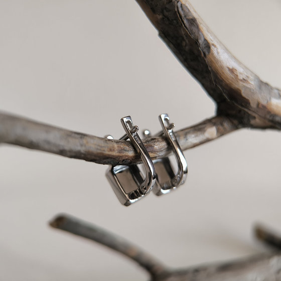 Серебряные серьги с раухтопазом (дымчатым кварцем) 2.808ct