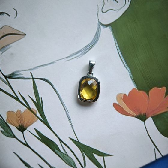 Серебряная подвеска с цитрином nano 2.87ct