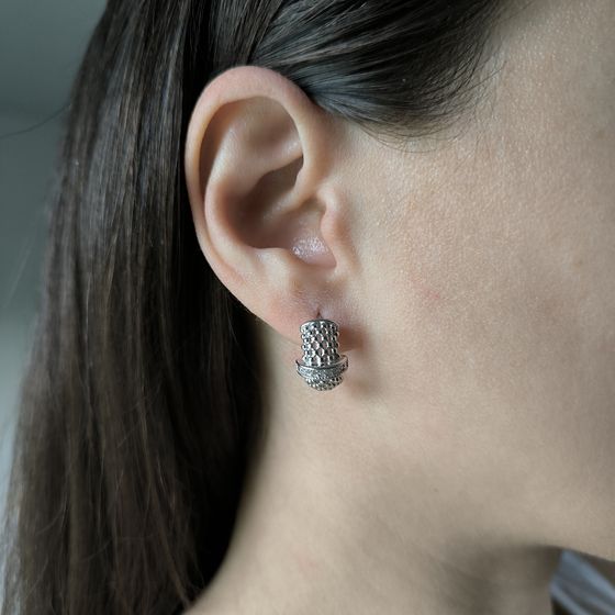 Серебряные серьги с фианитами