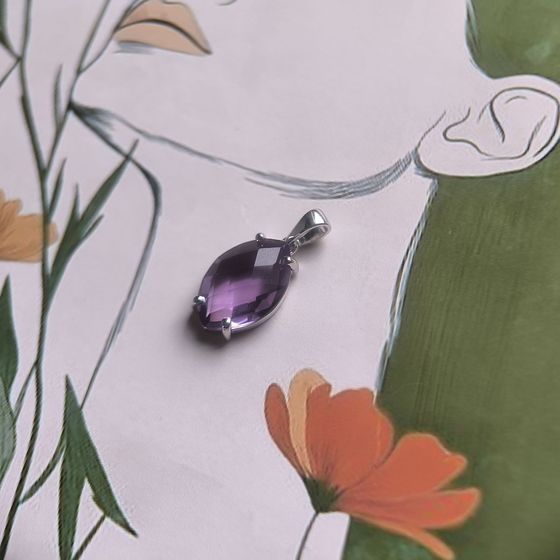 Серебряная подвеска с аметистом 4.617ct