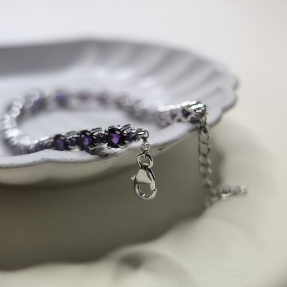 Серебряный браслет с аметистом