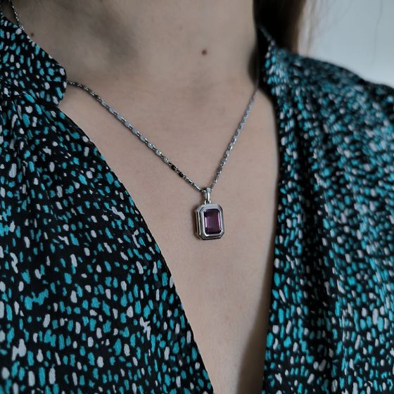 Серебряная подвеска с александритом 3.863ct