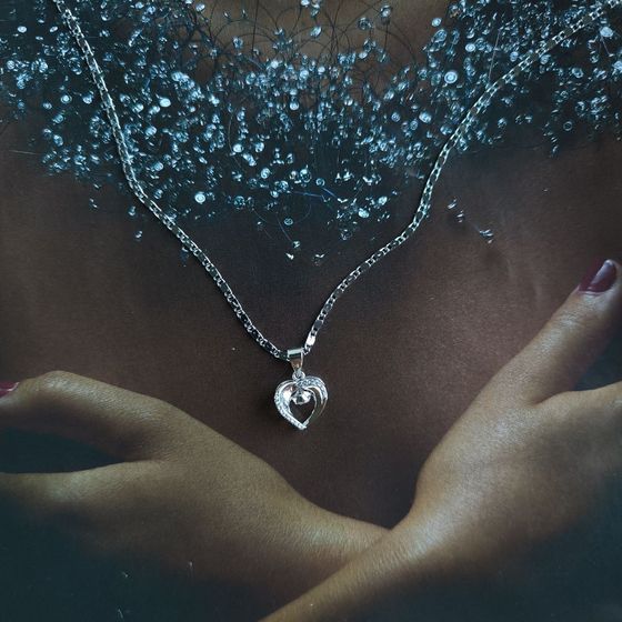 Серебряная подвеска с фианитами