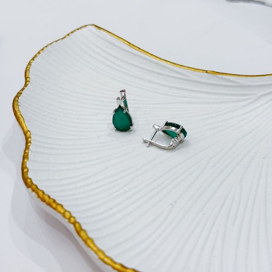 Серебряные серьги с агатом 5.318ct