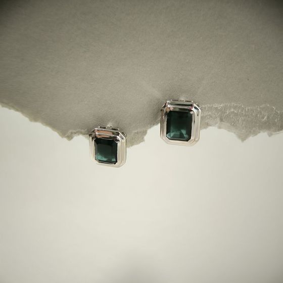 Серебряные серьги с топазом Лондон Блю 5.963ct