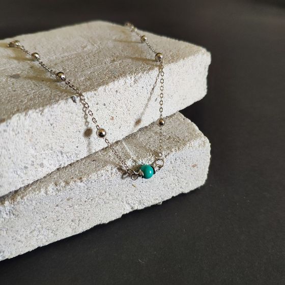 Серебряный браслет с бирюзой