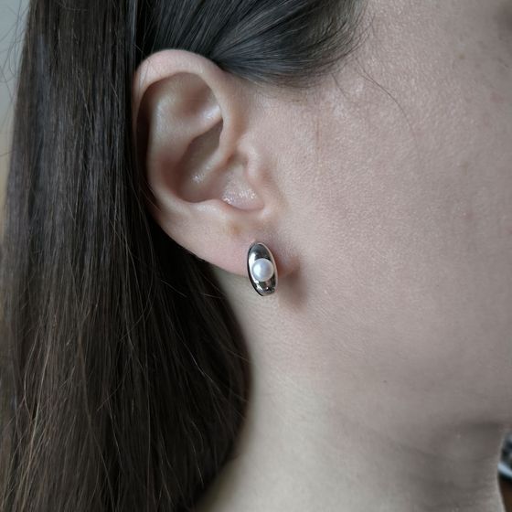 Серебряные серьги с жемчугом